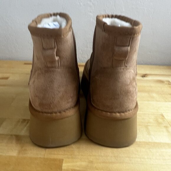 STEVE MADDEN Enchanting Ankle Booties Size 8 Chestnut Brown Platform Winter Boot - Picture 5 of 10
